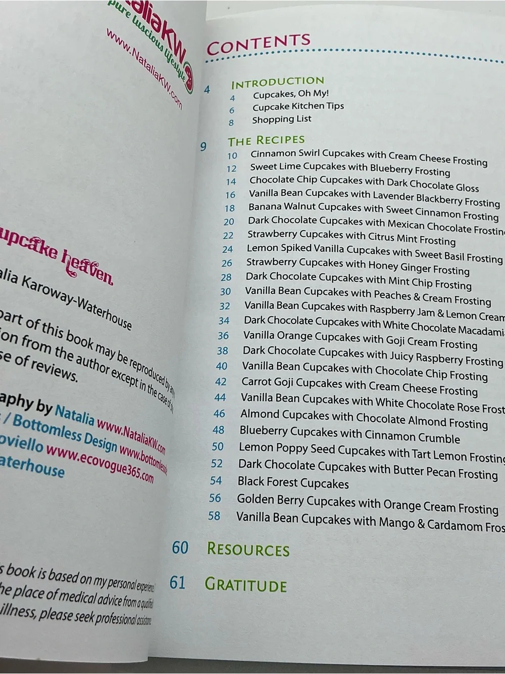 Pure Pleasures Cupcake Heaven Raw Food Sweets Cookbook Vegan Gluten Free